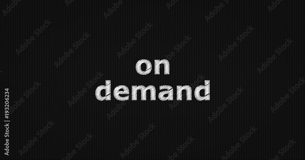 On demand word on grey background. On demand word on grey background.