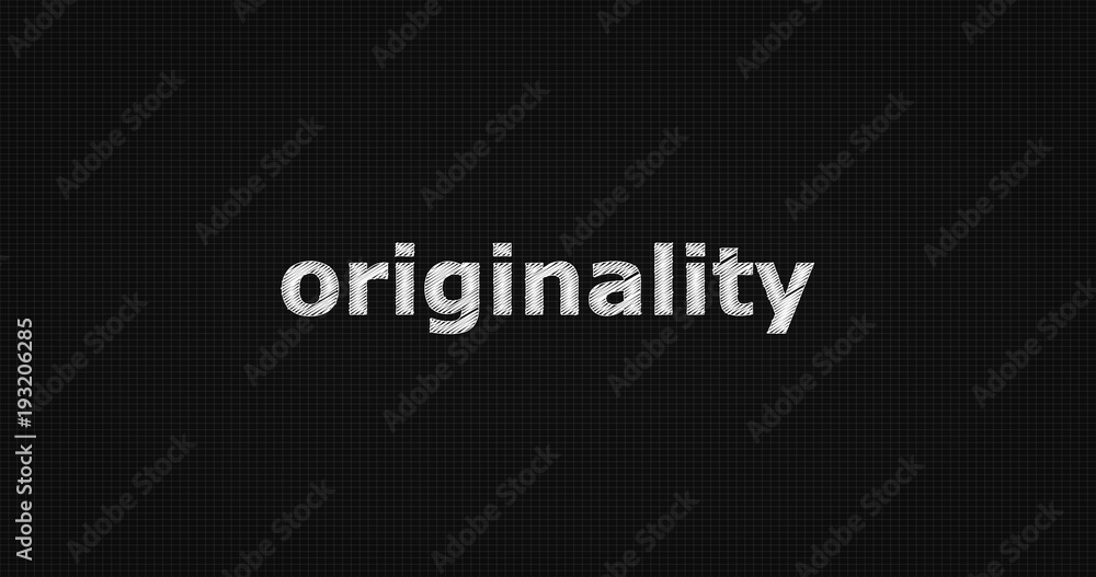 Originality word on grey background. Originality word on grey background.