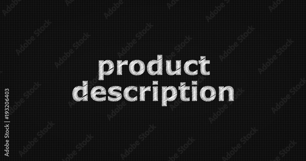 Product description word on grey background.