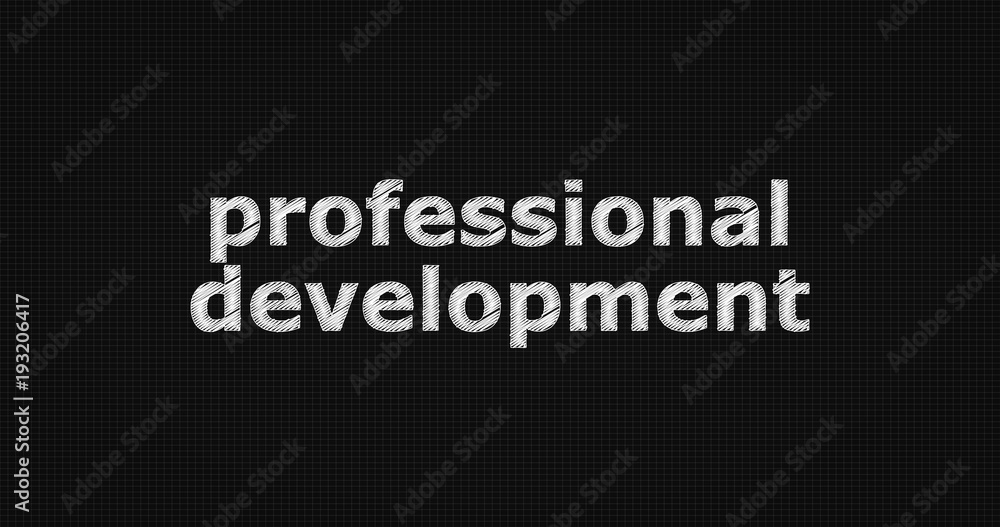 Professional development word on grey background.