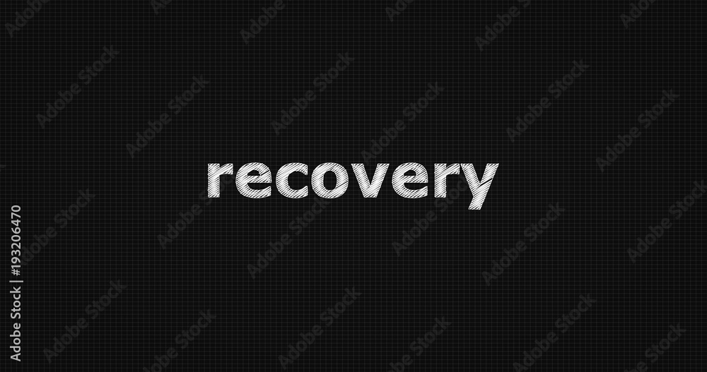 Recovery word on grey background. Recovery word on grey background.