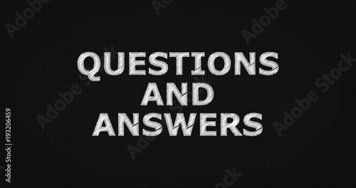 Questions and answers word on grey background.
