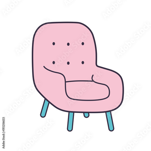 Pink armchair isolated.