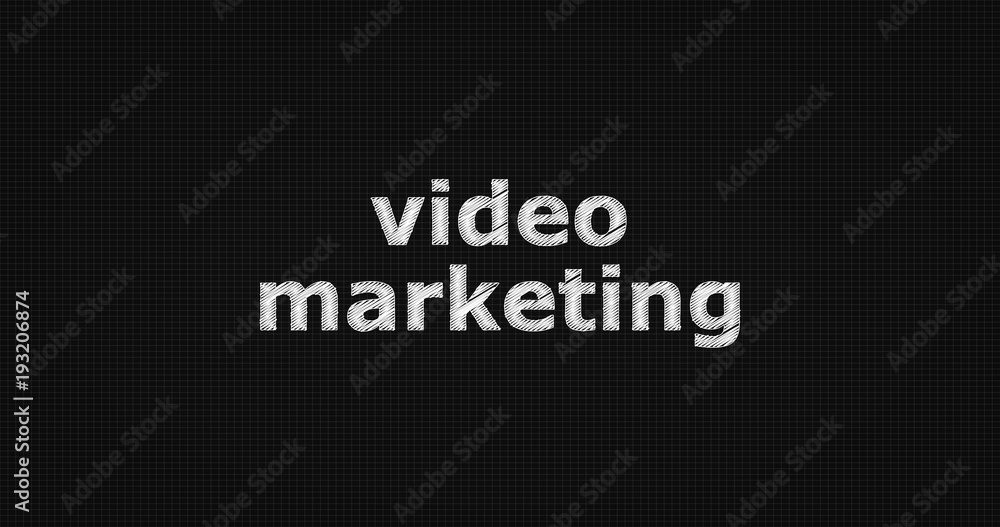 Video marketing word on grey background.