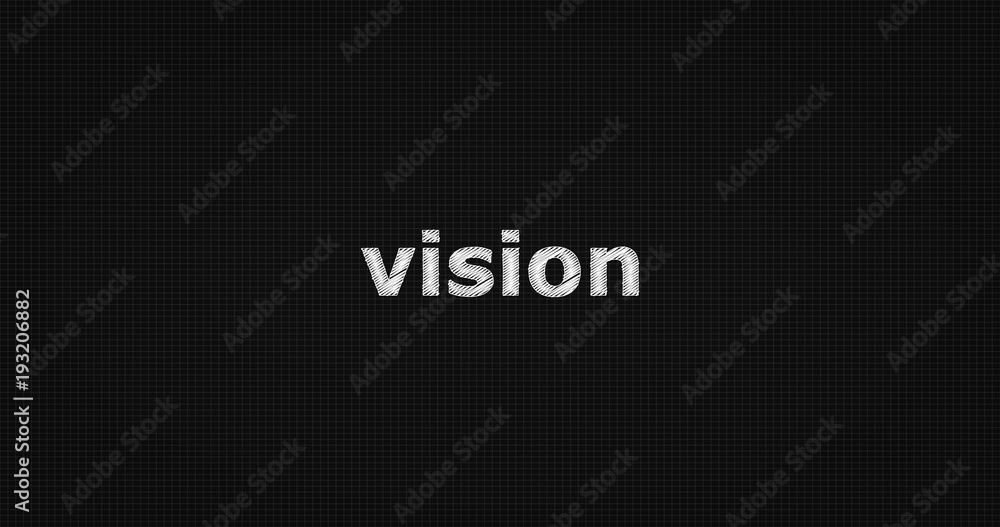 Vision word on grey background.