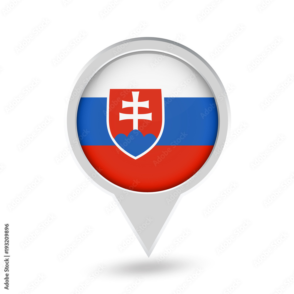 Fototapeta premium Slovakia Flag Round Pin Icon