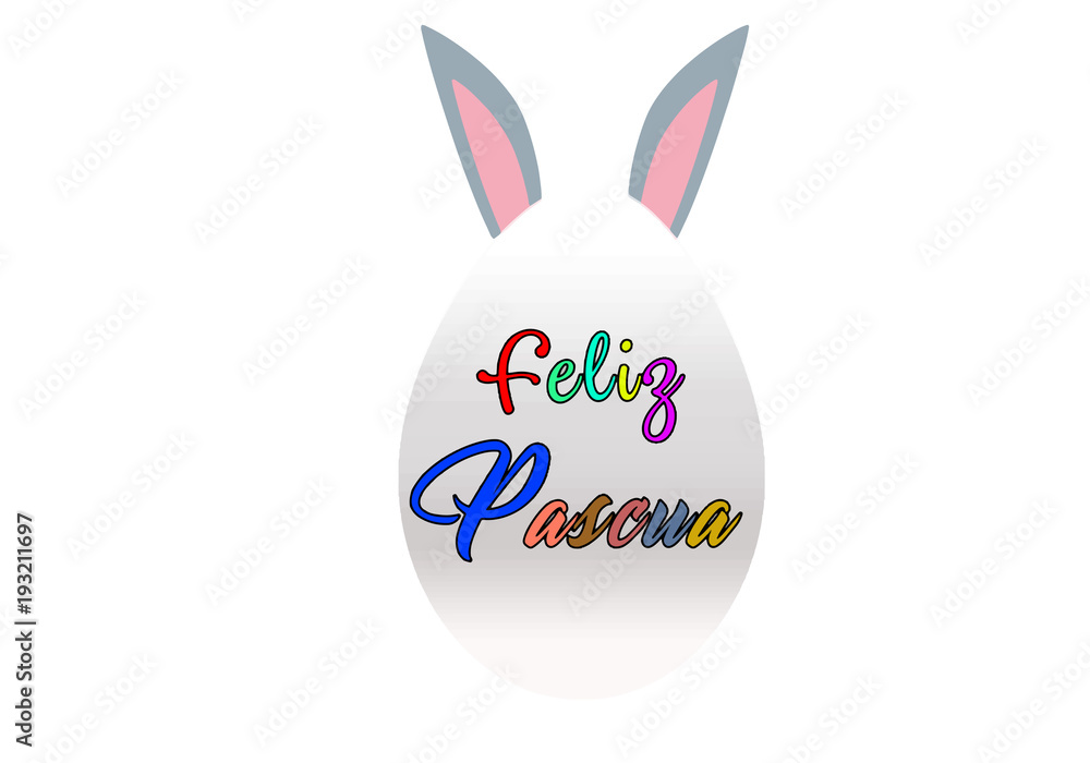 Feliz pascua fondo ilustración en español