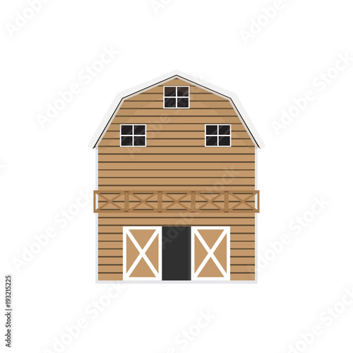 vector illustration of a wood brown barn house