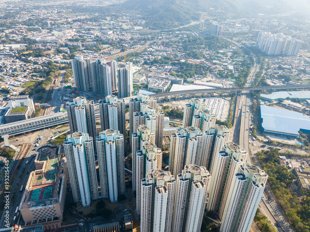 Top view of city in Hong Kong