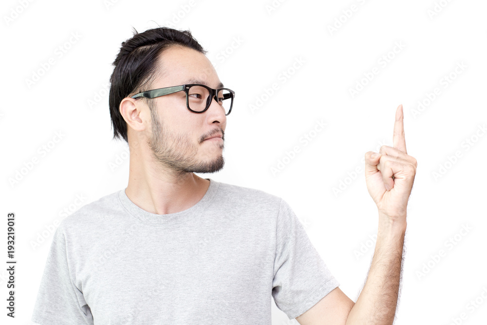 Closeup portrait of happy asian man face, isolated on white background with copy space. Closeup portrait of happy asian man face, isolated on white background with copy space.