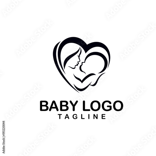 Mom and Baby Logo Vector Template