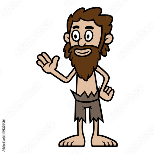 Cartoon Shipwrecked Castaway Man