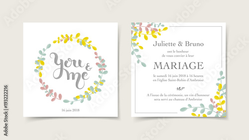 Faire-part invitation mariage
