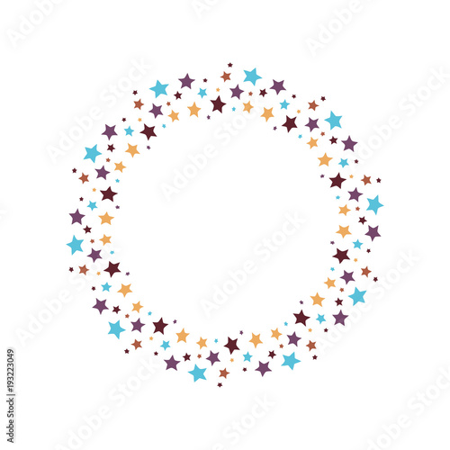Vector stars wreath. Stars frame for greeting, invitation cards design.
