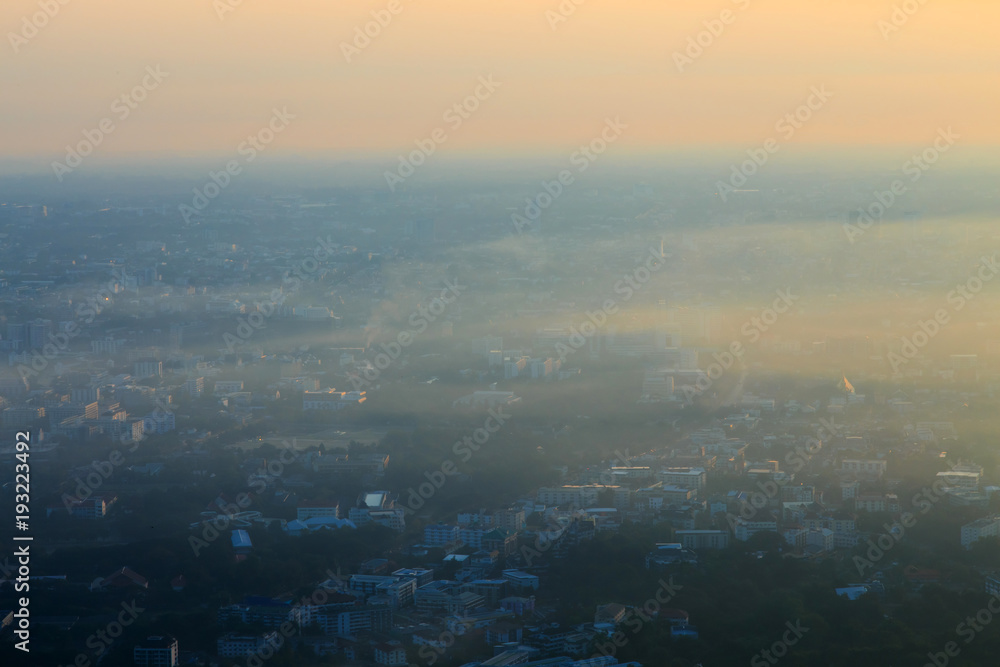 View point of Chiang mai city in the morning from Doi suthep, Chiang mai, Thailand