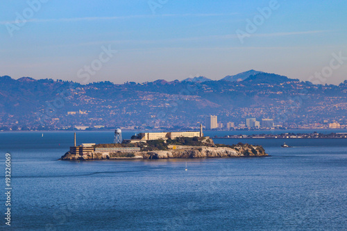 Alcatraz island from a boat.