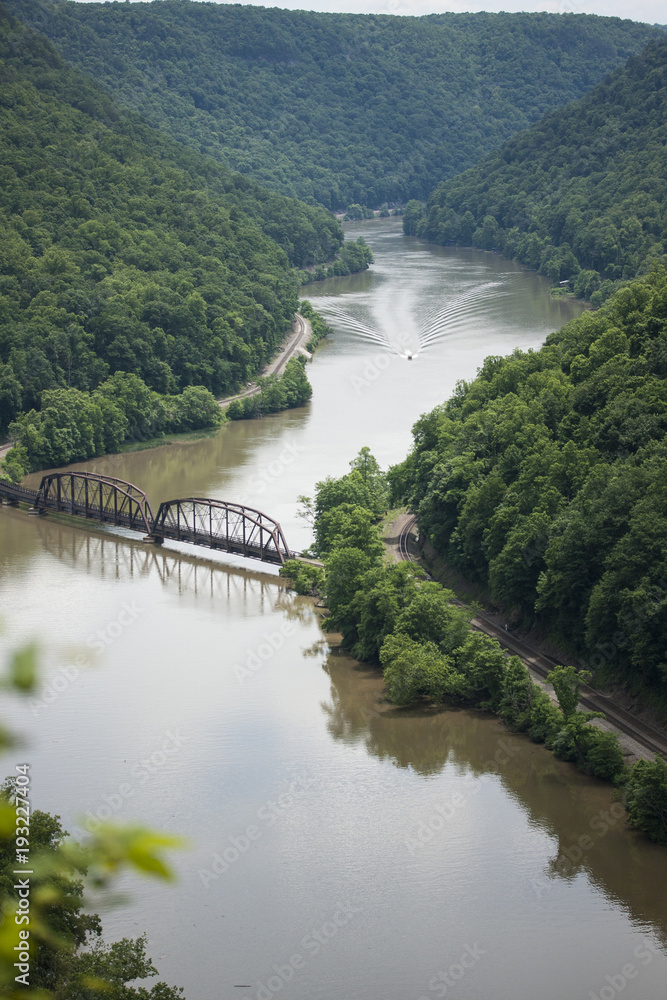 Gauley River with Rail Road Tressel