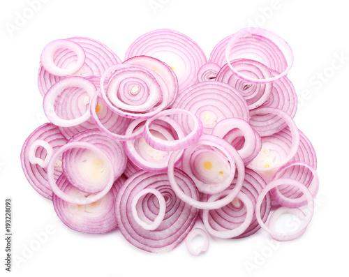Sliced red onion on white background © Africa Studio