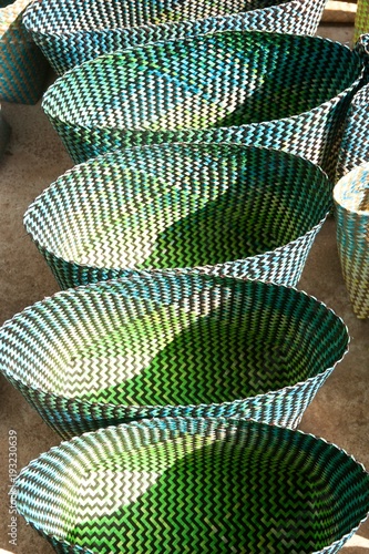 Colorful basket of dry plant fern Lygodium ( Yan Lipao ).