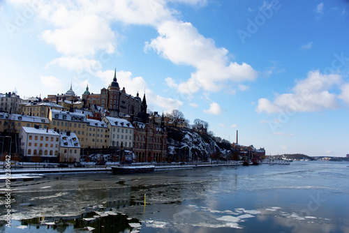 Landmarks in Sodermalm in Stockholm a winter day