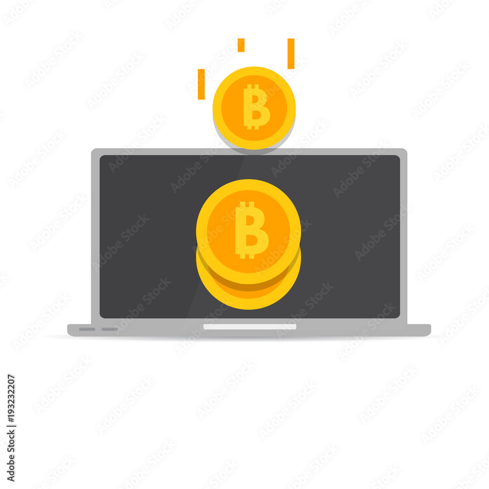 Peer to peer payments. PC transfer money. Cryptocurrency Transaction. Vector illustration. Peer to peer payments. PC transfer money. Cryptocurrency Transaction. Vector illustration.