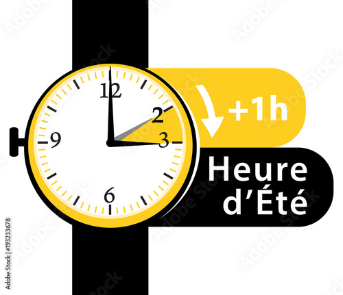 Changement d'heure ! Icône de passage à l'heure d'été. Montre.