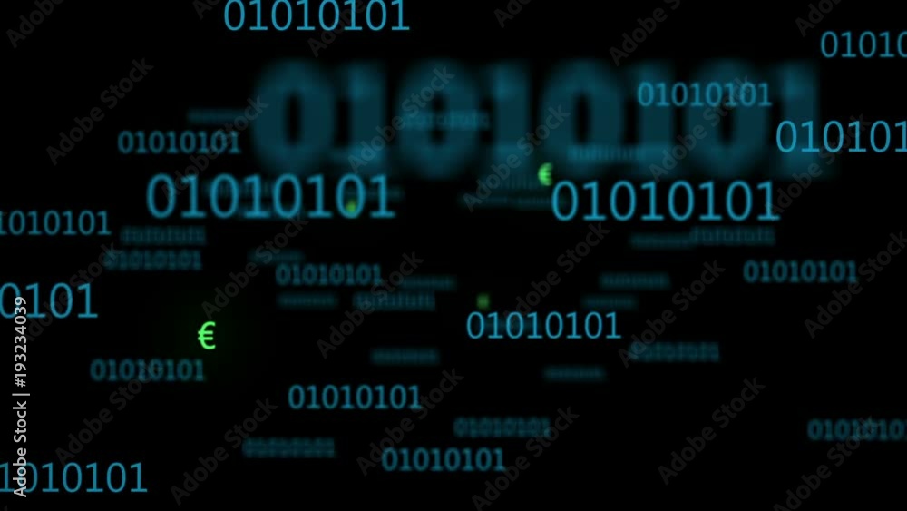 Binary code background. Camera flying through binary numbers and words. Binary code background. Camera flying through binary numbers and words.