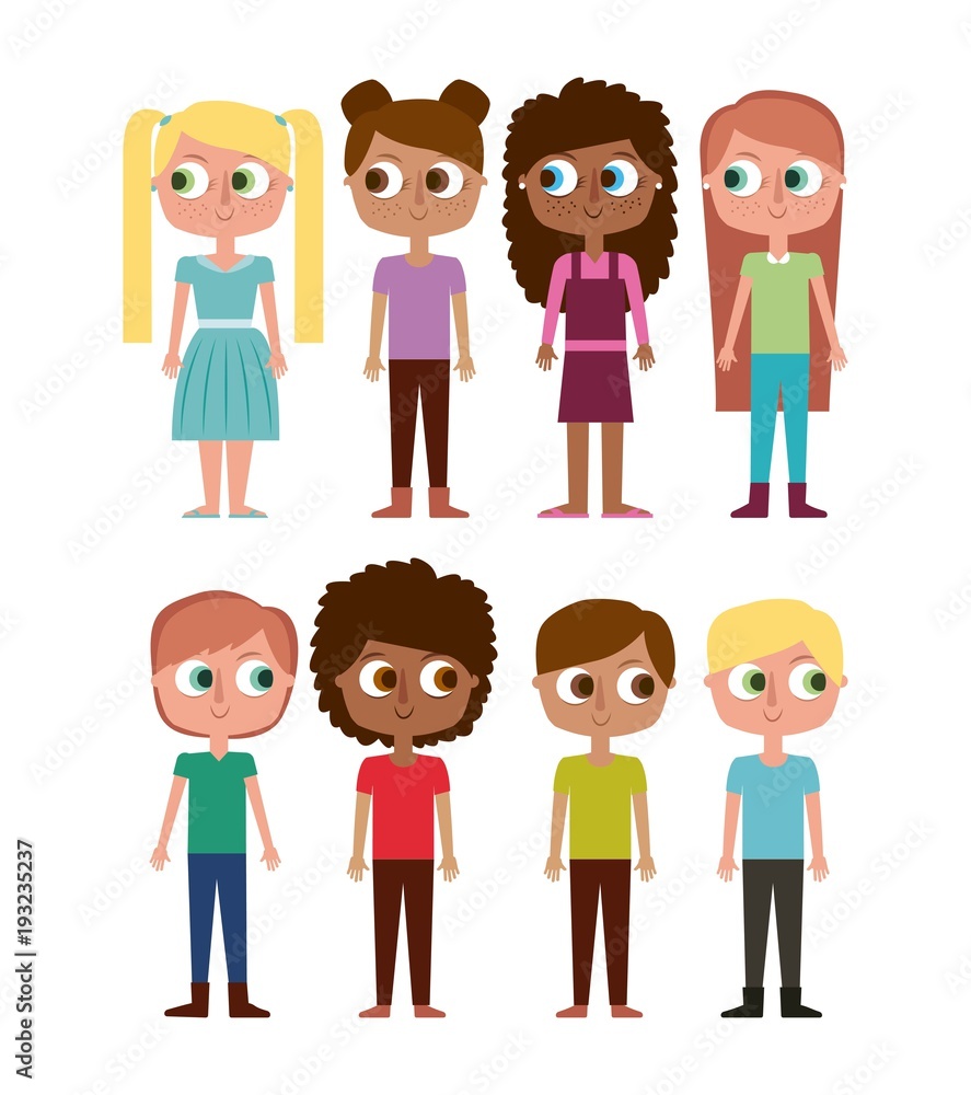 cartoon kids happy girls and boys happy vector illustration cartoon kids happy girls and boys happy vector illustration