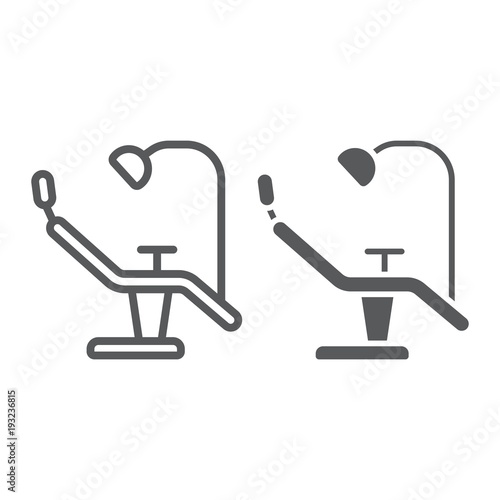 Dentist chair line and glyph icon  stomatology and dental  surgery sign vector graphics  a linear pattern on a white background  eps 10.