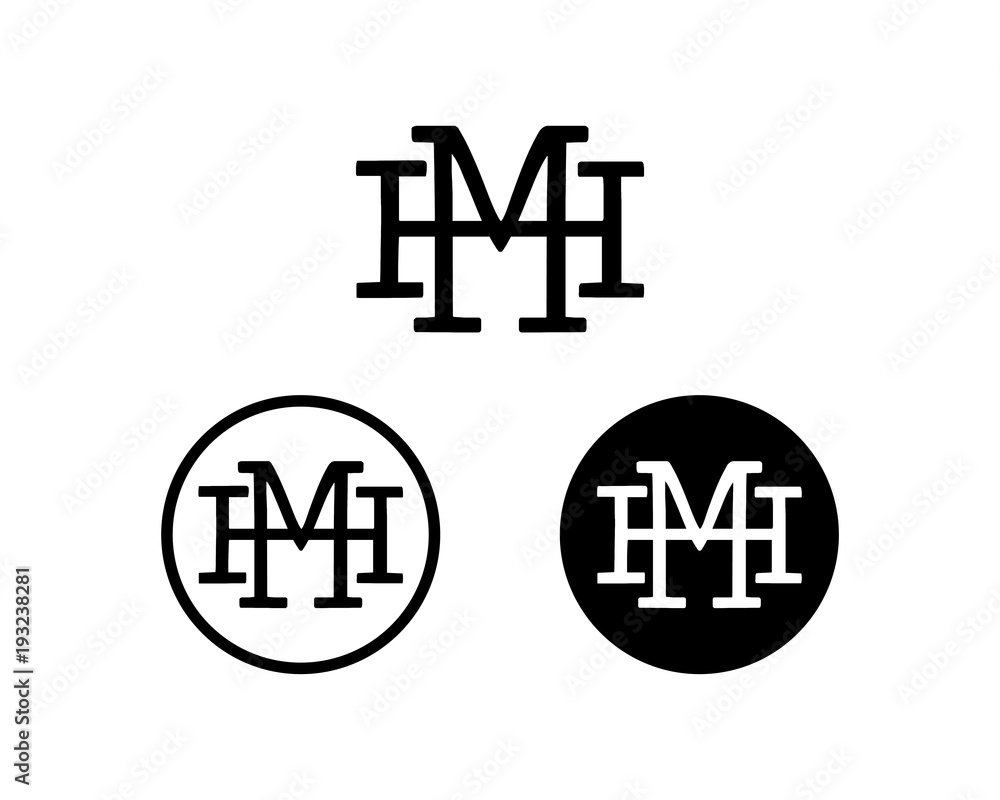 Fototapeta premium Initial Name Letter HM or MH Symbol Icon Monogram Logo Vector