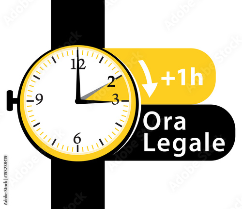 Cambio di orario. Ora legale. Orologio. Vector icon.