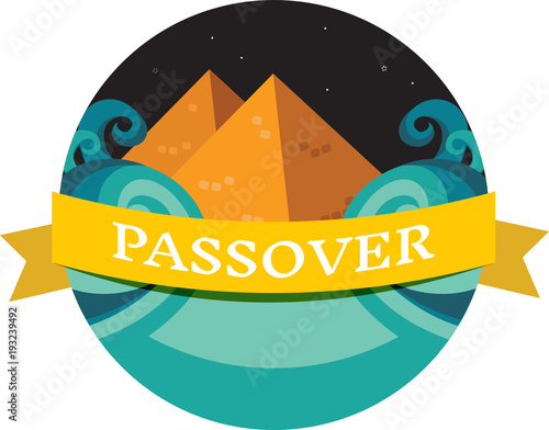 Moses splitting the red sea and ordering let my people go out of Egypt. story of Jewish holiday Passover.
