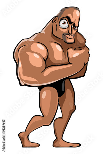 Fitness man with strong muscles and sunburnt skin