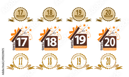 Ribbon Anniversary Template Set