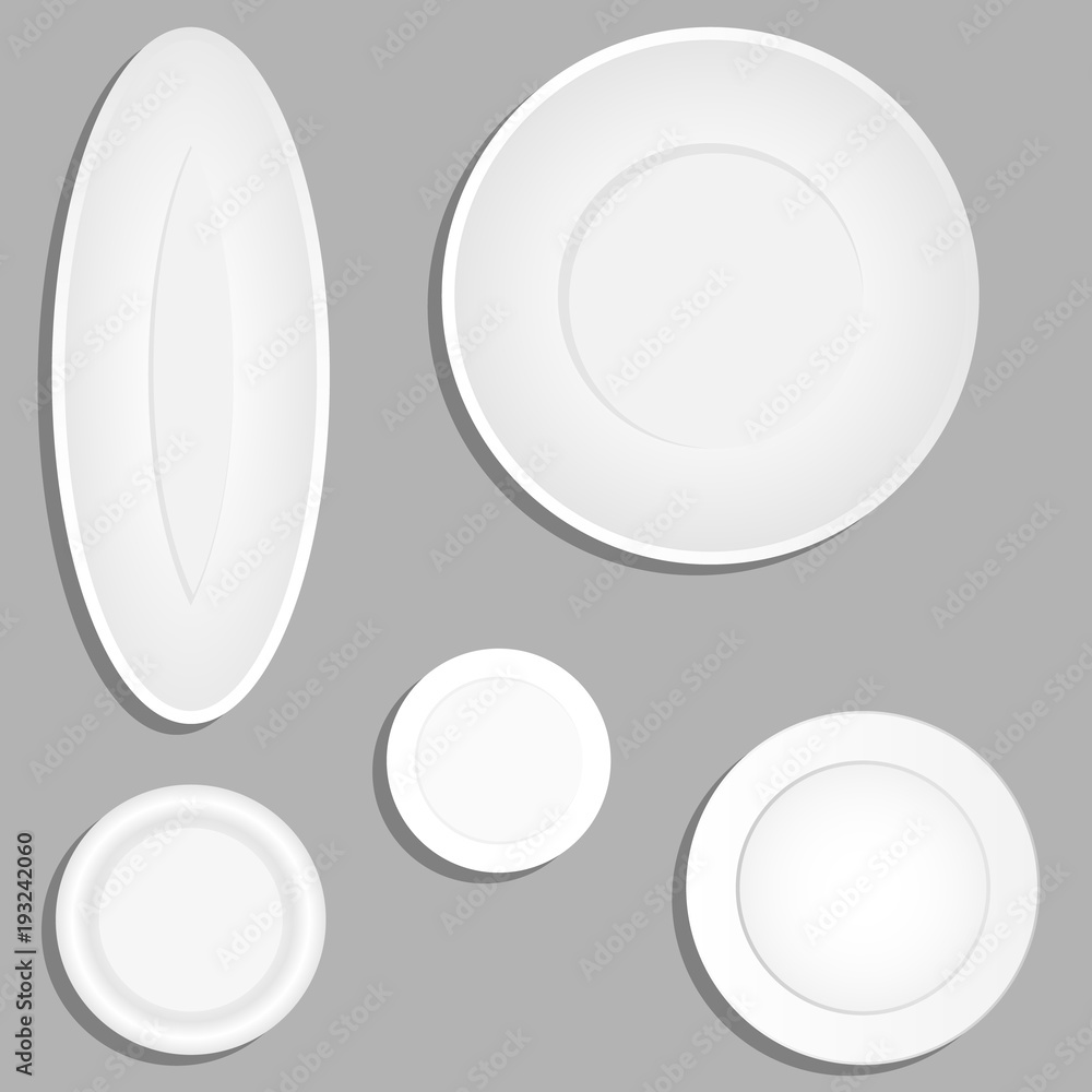Plates, a set of realistic plates with a shadow. Plates, a set of realistic plates with a shadow.
