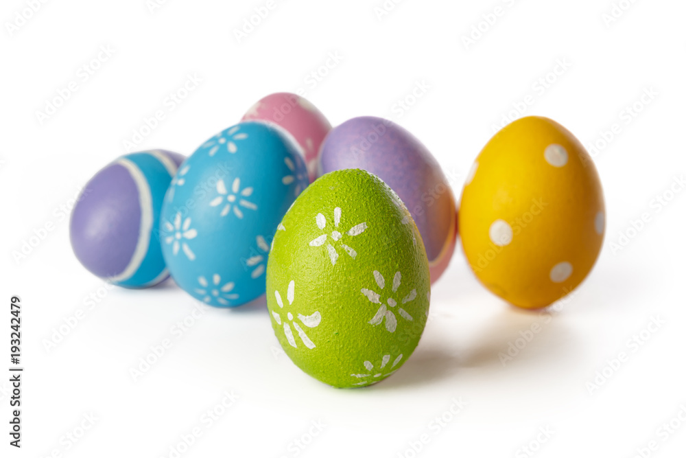 easter eggs isolated on white