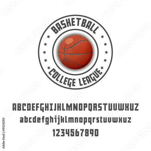 Set of basketball - badge, logo and font. Vector illustration. © zao4nik