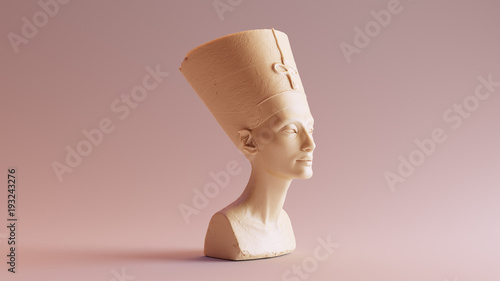 White Chocolate Bust of Nefertiti 3d illustration 