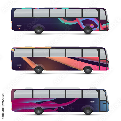 Download Mockup Of Passenger Bus Design Templates For Transport Branding For Advertising And Corporate Identity Graphics Elements For Business Or Inspiration Vector Illustration Stock Vector Adobe Stock