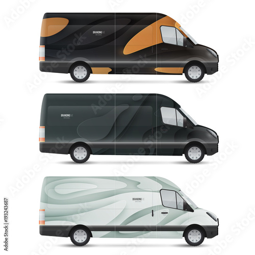 Mockup vector bus. Set of design templates for transport. Branding for advertising  business and corporate identity.