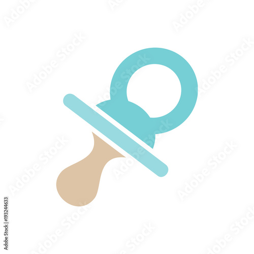 Isolated blue pacifier icon on white background