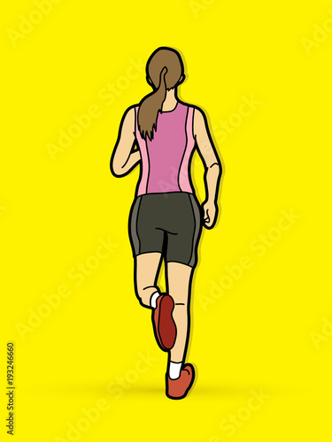 Athlete runner, A woman runner running  graphic vector
