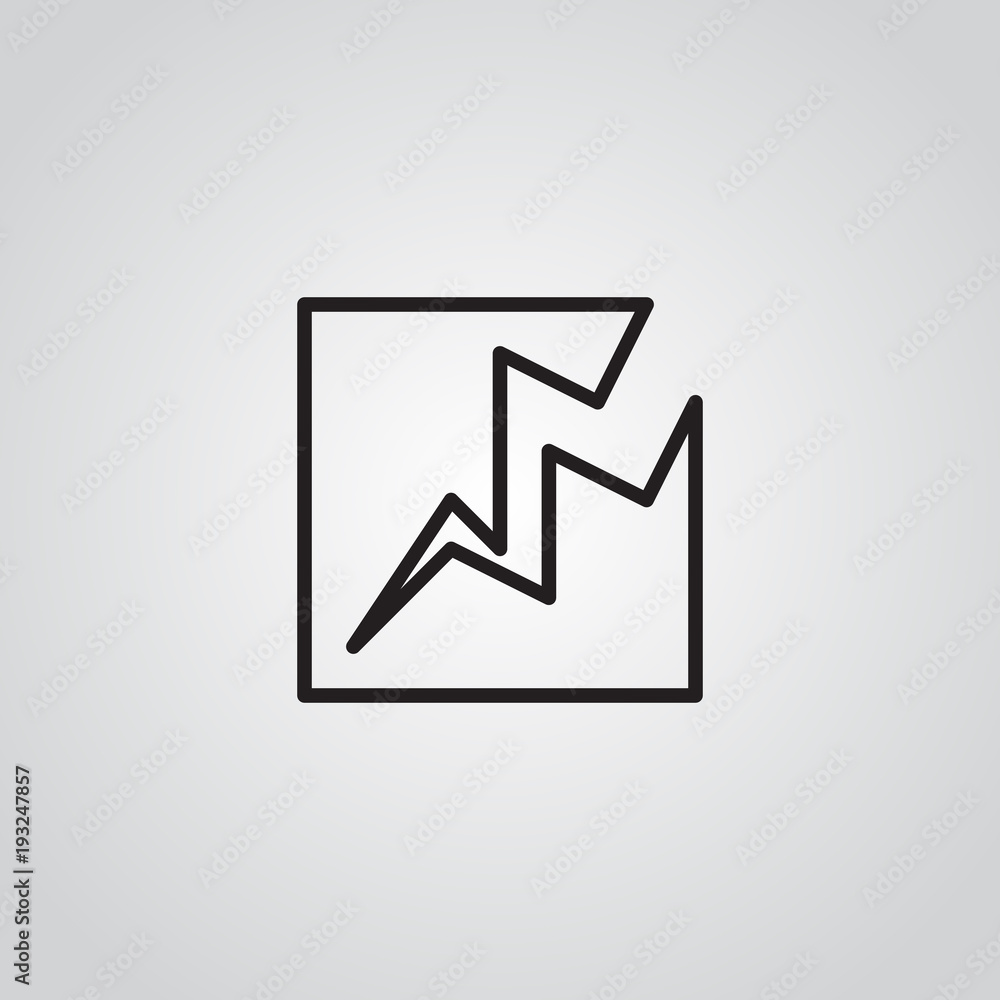 Earthquake Icon . line symbol vector illustration Earthquake Icon . line symbol vector illustration