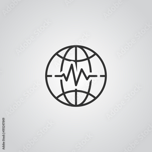 Earthquake Icon . line symbol vector illustration