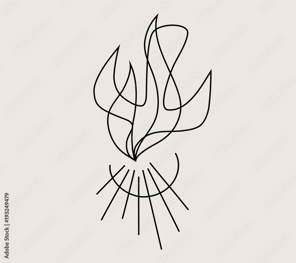 Fototapeta premium Holy spirit Fire Line, art vector design