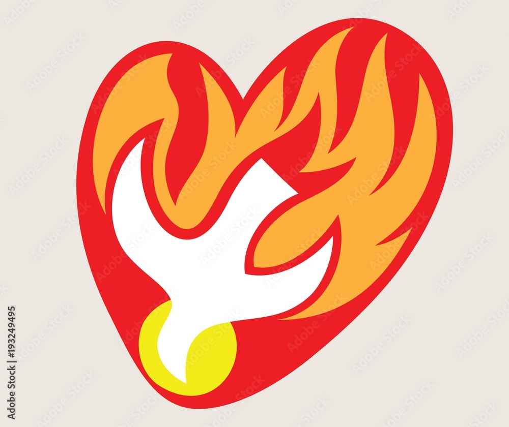 Holy Spirit Love Fire Logo, art vector design Holy Spirit Love Fire Logo, art vector design