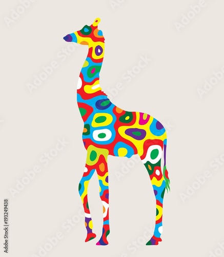 Colorfully Giraffe, art vector design © martinussumbaji