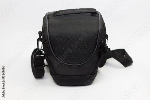 bag from photo camera on white background