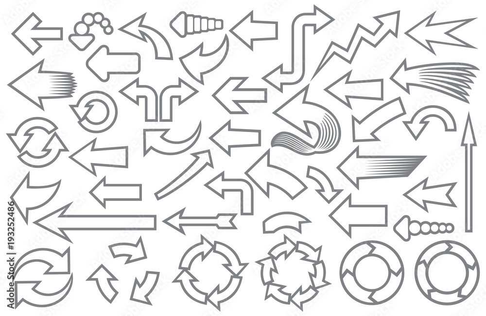 arrows thin line icons set arrows thin line icons set