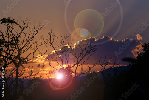 landscape of sunset and clouds